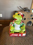 Hip Hop Christmas Frog by Gemmy - Green and Red, Rare Edition Singing Jolly Old St. Nicholas