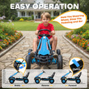 Blue Kids Pedal Go Kart with Adjustable Seat and EVA Wheels for Ages 3 to 8