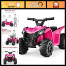 6V Hot Pink Kids ATV Quad 4-Wheeler Toy Car with Treaded Tires and Push-Button Feature