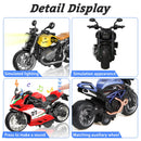MQDMINI Set of 4 Pull-Back Motorcycles, Black, 5.9 x 3.14 x 7.87 inches