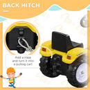 Aosom Yellow Kids Pedal Excavator Ride-On Front Loader Digger for Ages 3+