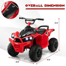 Kids Electric Ride-on ATV with Bright Headlights and Music - Red 12V