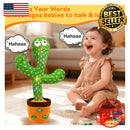 Interactive Dancing Cactus Toy with Voice Repetition, LED Lights, and Adjustable Volume - 13 inches