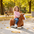 Musical 6V Ride-On Horse with Foot Pedal, Washable Cover, Suitable for Ages 1.5 to 5