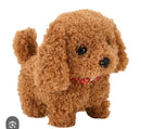 Sruoe Interactive Walking and Barking Plush Dog Toy, Brown, 3.5in