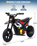 24V 10Ah Electric Dirt Bike for Kids with 350W Brushless Motor and Bluetooth, Suitable for Ages 10+