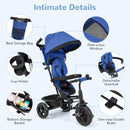 INFANS 6-in-1 Kids Tricycle with Reversible Seat and Adjustable Handle