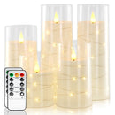 GlowInspire Remote-Controlled White LED Pillar Candles with Flickering Effect