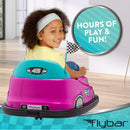 Kid Trax 6V Pink Bumper Car Ride-On Toy with 360° Spin and LED Lights