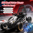 Kids Electric Drift Go Kart Toy Car 24V 400W 5-7.5 MPH with Music - Black