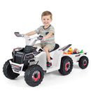 Battery-Powered Kids ATV Ride-On Car with Detachable Trailer
