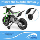 12V Children's Motorcycle, 2X25W Electric Ride-On Bike with Safety Training Wheels