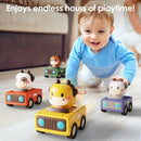 iPlay iLearn Push-and-Play Friction Cars for Toddlers Aged 1-3