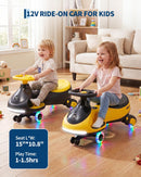 12V Toddler Wiggle Car and Swing Car with Pedal, Speed Up to 4MPH