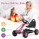Costzon Kids' 4-Wheel Pedal Go Kart with Adjustable Seat and Handbrake in Pink