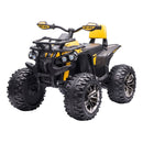 12V Rechargeable Yellow Kids ATV Ride-On Car with Music and Realistic Wheels