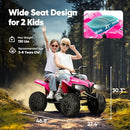 Pink 24V Heavy-Duty 4WD Iron-Frame ATV for Big Kids - 2 Seater