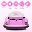 12V Remote Control Bumper Car for Kids with 360 Spin, LED Lights, MP3, and USB - Pink