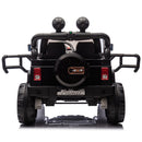 Black 24V Two-Seater Electric Ride-On Toy Truck for Kids with Bluetooth and LED Lights
