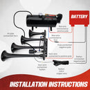 178DB 4-Trumpet Air Horn Kit with 150 PSI for Powerful Sound 12V
