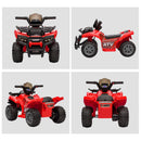 6V Kids Electric ATV Quad with LED Lights and Music in Red