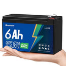 24V 6Ah LiFePO4 Battery with Integrated 6A BMS, Rechargeable for Over 2000 Deep Cycles