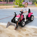 Pink 12V Electric Ride-On Excavator Digger with Remote Control and Digging Bucket