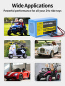 24V 10Ah Lithium Battery with 29.4V 1A Charger for Children's Ride-On Toys, Single Unit