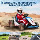 Garvee 24V Electric Drift Go Kart for Kids with Dual 150W Motors and 5-Point Safety Harness - Red+White