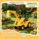 Dual-Function Kids Ride-On Digger Tractor with Pulling Cart for Outdoor Fun