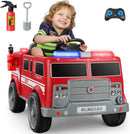 12V Battery-Powered Electric Fire Truck Ride-On for Kids