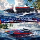 DEERC YK080 High-Speed RC Boat with 40+ Minutes Runtime and 7 LED Lighting Options