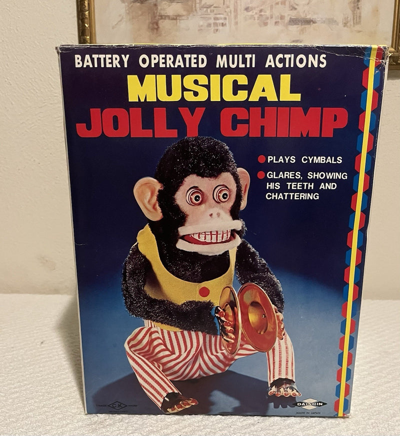 Vintage Working Musical Clapping Cymbal Monkey Toy with Original Box