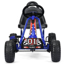 Babyjoy Blue 4-Wheel Pedal Go Kart for Kids with Adjustable Seat and Handbrake