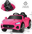 12V Pink Maserati Gran Cabrio Electric Ride-On Car for Kids