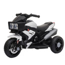 White 3-Wheel Kids Electric Motorcycle with Horn and Traction Tires