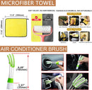 12-Piece Wheel and Tire Cleaning Brush Set with 17-Inch Long Brush and Short Handle