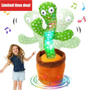 Interactive Plush Cactus Toy with 120 Songs and Voice Repeat Function