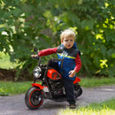 Red 6V Kids Motorcycle with Training Wheels and One-Button Start