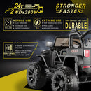 24V Kids Electric Ride-On Truck with Bluetooth, 2-Seater, Dual 200W Motors, Remote Control