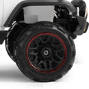White 12V Kids Ride-On Truck with 3 Speeds, Remote Control, MP3, LED Lights, USB, and Cover