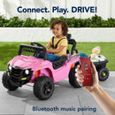 12V Electric Ride-On UTV Car and Trailer for Kids with Parental Control, LED Lights, and Bluetooth