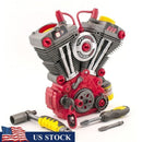 Motorcycle Engine Repair Toy Set with 25 Pieces, Lights, Sounds, and Educational Fun