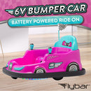 Kid Trax 6V Pink Bumper Car Ride-On Toy with 360° Spin and LED Lights