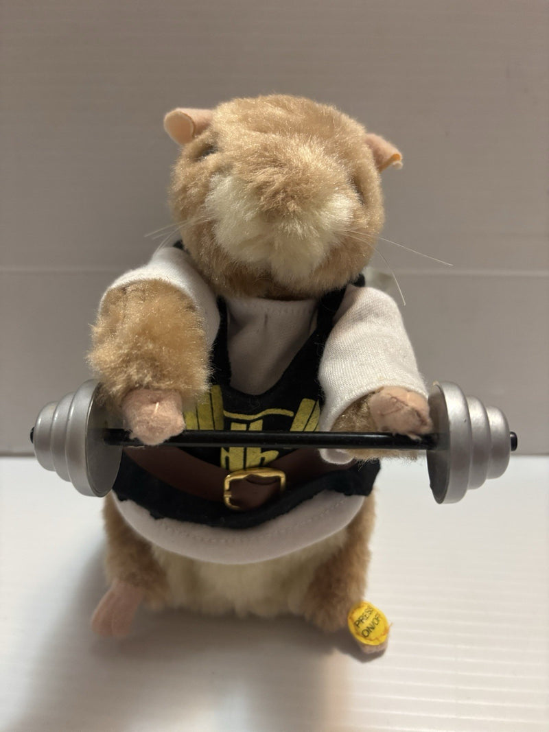 Dancing Hamster Gym Weight Lifter Toy with Singing and Dance Features