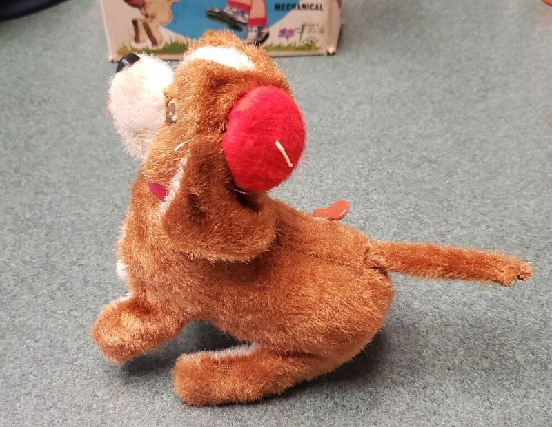 Vintage 1960s Working Wind-Up Acrobat Puppy Toy in Box