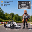 Qaba 24V Dual Motor Electric Drift Go Kart for Children, White