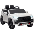 12V Chevrolet Tahoe Licensed Kids Ride-On Car with Dual Motors and Remote Control - White