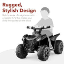 Black 6V Ride-On ATV Quad 4-Wheeler Toy Car for Toddlers Ages 1.5-3 Years, 1.8MPH