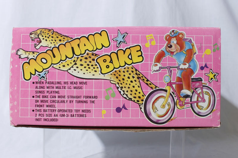 Battery Operated Bear Riding Mountain Bike Toy with Cheetah Wheels